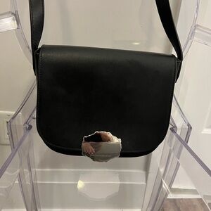 Calvin Klein Black satchel purse with Silver Detail